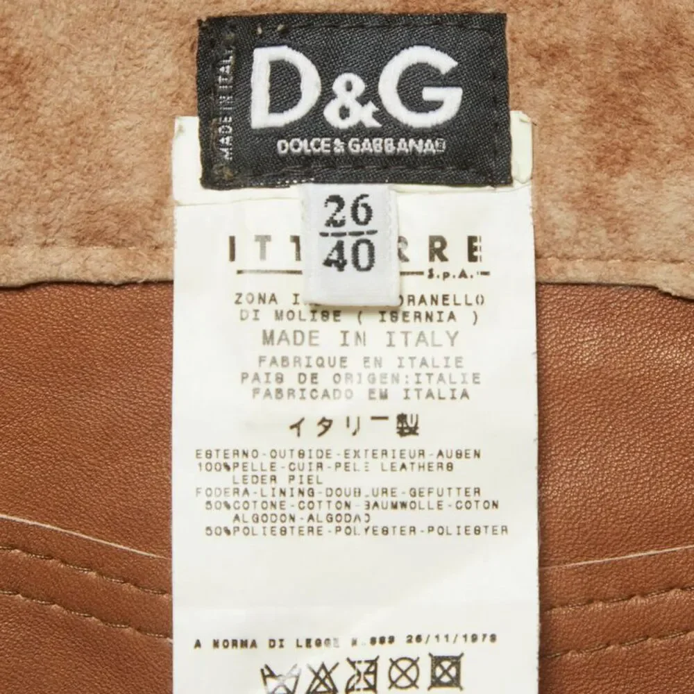 D&g Beige Suede Mini Skirt S - Picture 5 of 6